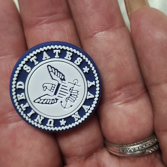 Rubber button shoe charm/shoe crocs USA NAVY. - Picture 2 of 3